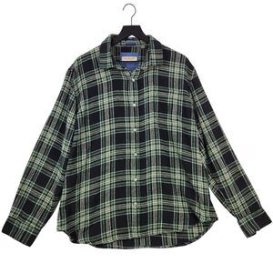 Tallwoods Bruno Milano Button Flannel Shirt XL Tartan Plaid Black Green Outdoor